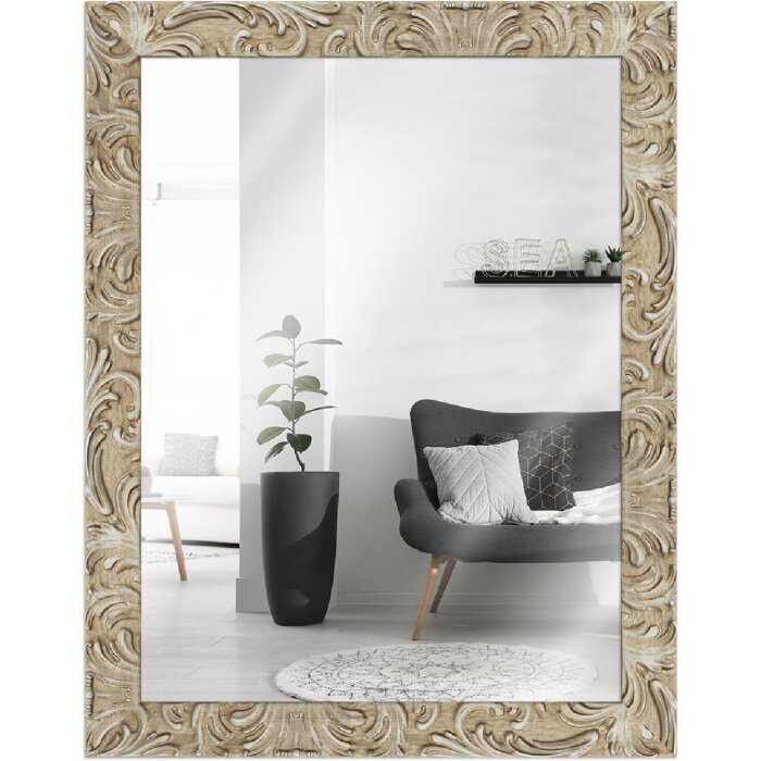 Miroir mural baroque H650 argent clair 29,7x42 cm - MendeFrames