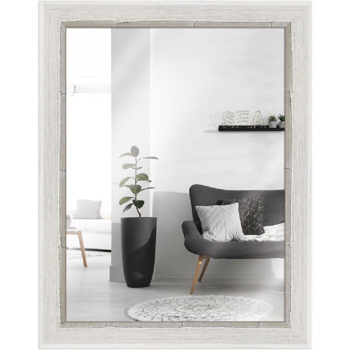 Miroir mural MendeFrames H640 Shabby-Chic blanc 50x65 cm
