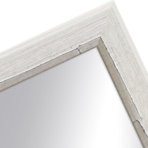 Miroir mural Shabby-Chic 50x75 cm - Bois massif blanc