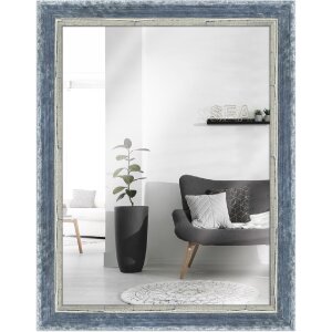 Miroir mural Shabby-Chic bleu 70x100 cm - MendeFrames