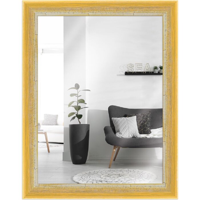 Miroir mural Shabby-Chic jaune 50x100 cm MendeFrames