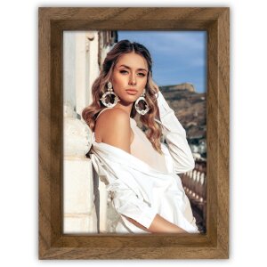 Cadre photo Bergen en bois brun – 4 tailles avec...