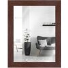 Miroir mural vintage noyer 24x30 cm, cadre bois massif