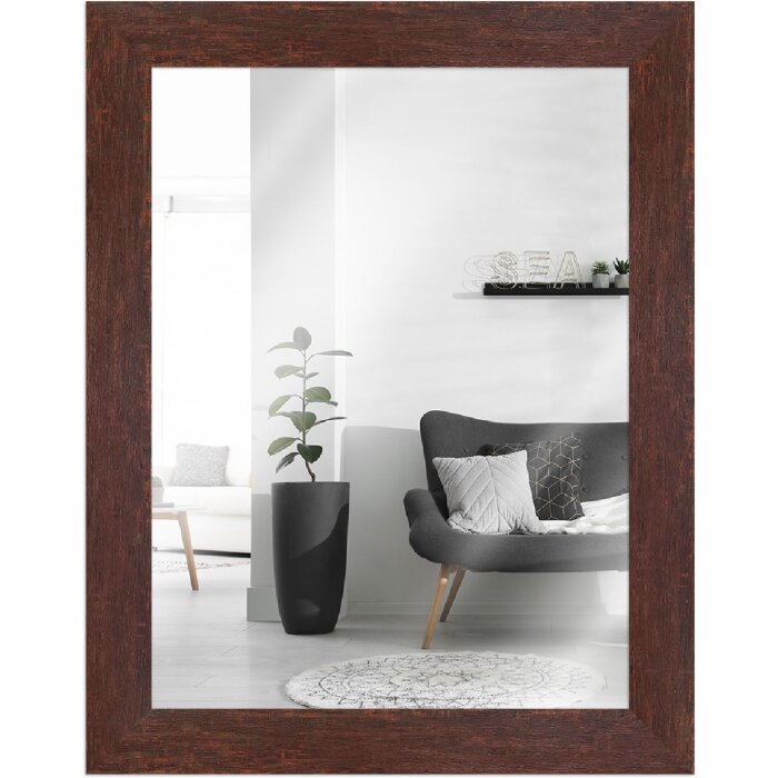 Miroir mural H610 vintage noyer 40x50 cm