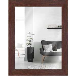 Miroir mural H610 style vintage noyer 60x80 cm