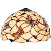 LumiLamp 5LL-770 Abat-jour Tiffany Ø 30x20 cm Beige Rose Verre Papillon