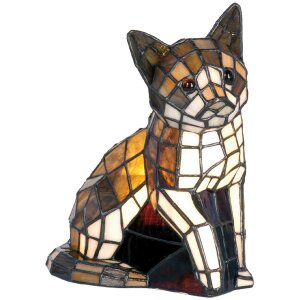 Tiffany lampe de table chat 24x20 cm