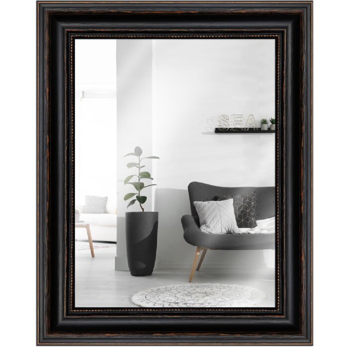 Miroir mural MendeFrames H550 Antique noir 20x60 cm