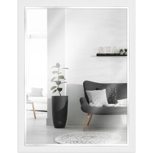 Miroir mural MendeFrames H490, design moderne blanc 15x15 cm