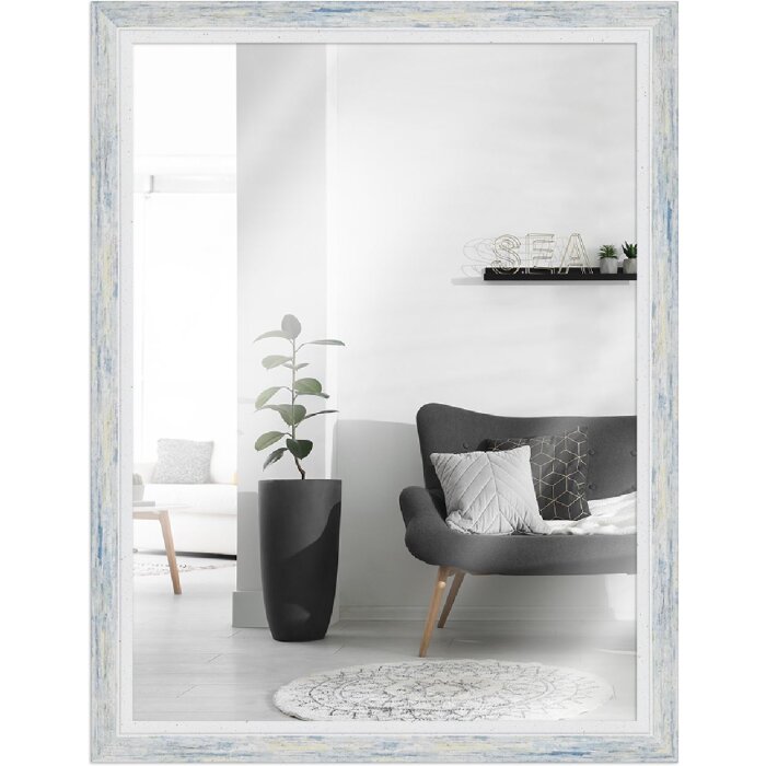 Miroir mural moderne MendeFrames H490 bleu 40x60 cm