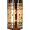 LumiLamp 5LL-9112 Applique Tiffany 20x11x36 cm Beige Marron Verre Demi-Cercle