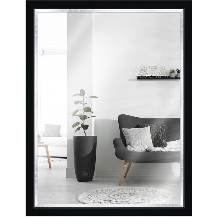 Miroir mural moderne MendeFrames H490 noir 20x28 cm