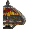 LumiLamp 5LL-9295 Lampe de table Tiffany Ø 22x21 cm Marron Rouge Verre Libellule