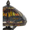 LumiLamp 5LL-9295 Lampe de table Tiffany Ø 22x21 cm Marron Rouge Verre Libellule