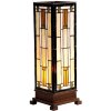 LumiLamp 5LL-9332 Lampe de table Tiffany 12x12x35 cm Beige Marron Verre Rectangle