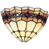 LumiLamp 5LL-9884 Applique Tiffany 30x14x20 cm Beige Marron Verre Rose Triangle