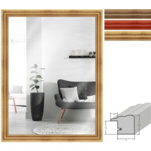 Miroir mural H410 style chalet en bois massif