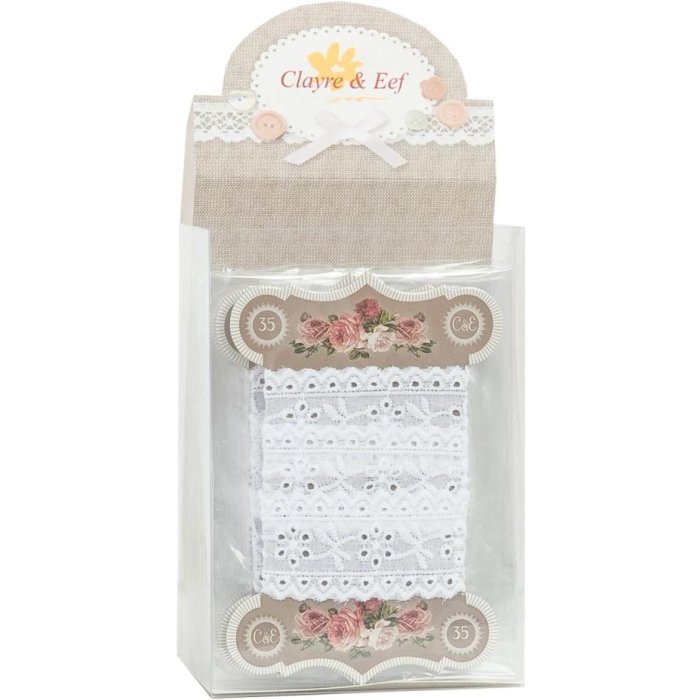 Ruban de dentelle blanc 45 cm