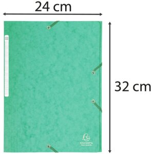Porte-documents avec maxi capacité, élastique et 3 rabats en carton Manila 425g Nature Future, pour format A4 vert
