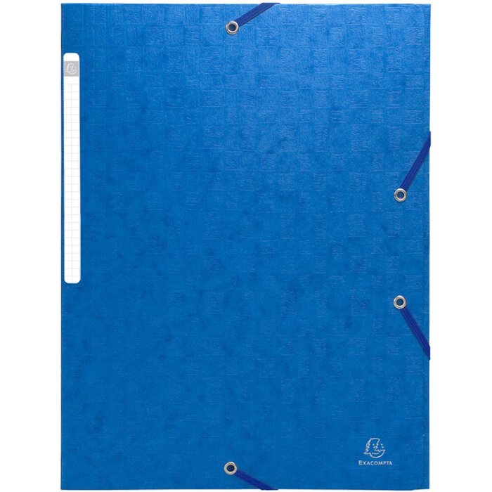 Porte-documents avec élastique et 3 rabats en carton monobloc Scotten Manila 425g Nature Future, pour format A4 bleu