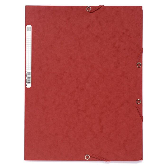 Exacompta Chemise à 3 rabats avec élastique Carton de Manille 400g-m² - A4 Rouge