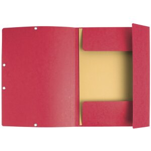 Exacompta Chemise à 3 rabats avec élastique Carton de Manille 400g-m² - A4 Rouge