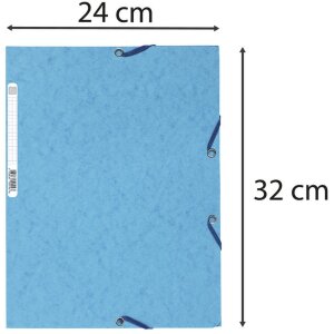 Exacompta Porte-documents avec élastique 3 rabats 400g format DIN A4 assorti