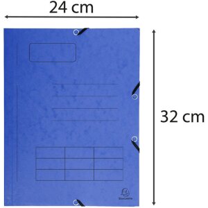 Chemise avec élastique, 3 rabats et impression dorganisation en carton Manila 355g, pour format A4 Couleurs assorties