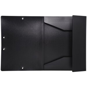 Exacompta Porte-documents A4 avec 3 rabats élastique noir