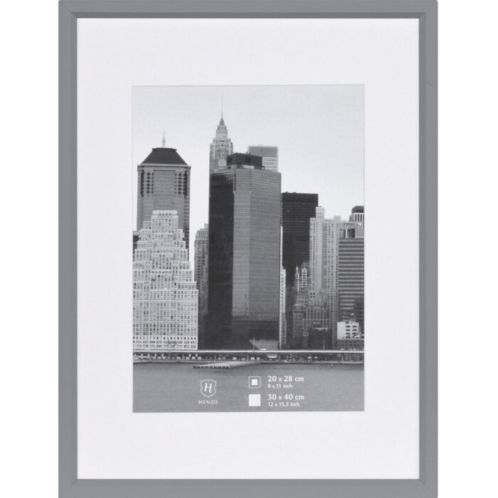 Henzo cadre plastique METALLICA argent 30x40 cm avec passe-partout 20x28 cm