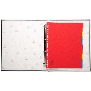 Classeur à anneaux Exacompta carton PVC 4 anneaux 30mm DIN A4 couleurs assorties