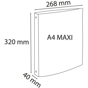 Classeur à anneaux en PP 1000µ solide avec 4 anneaux 30mm, dos 40mm, opaque, DIN A4 grande largeur Couleurs assorties