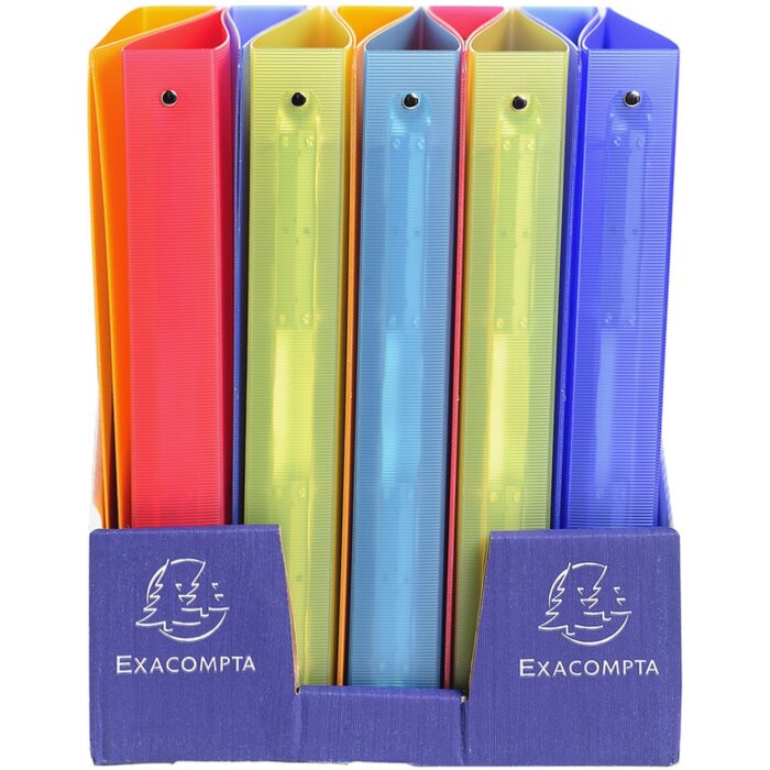 Classeur à anneaux en PP 1,2mm avec 4 anneaux 30mm, dos 40mm, Linicolor, pour format DIN A4 extra large couleurs assorties