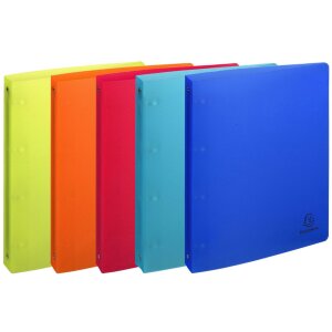 Classeur à anneaux en PP 1,2mm avec 4 anneaux 30mm, dos 40mm, Linicolor, pour format DIN A4 extra large couleurs assorties