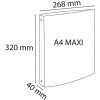Classeur à anneaux en PP 1,2mm avec 4 anneaux 30mm, dos 40mm, Linicolor, pour format DIN A4 extra large couleurs assorties