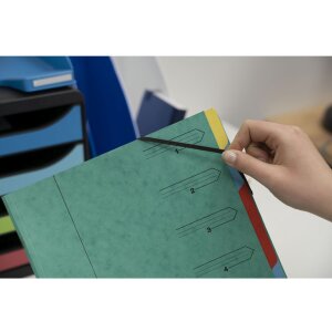 Dossier de classement en carton Manila 400g agrafé avec 7 compartiments et élastique, pour format A4 Couleurs assorties
