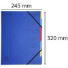 Dossier de classement en carton Manila 400g agrafé avec 7 compartiments et élastique, pour format A4 Couleurs assorties