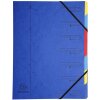 Dossier de classement en carton Manila 400g agrafé avec 7 compartiments et élastique, pour format A4 Couleurs assorties