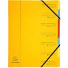 Dossier de classement en carton Manila 400g agrafé avec 7 compartiments et élastique, pour format A4 Couleurs assorties