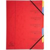 Dossier de classement en carton Manila 400g agrafé avec 7 compartiments et élastique, pour format A4 Couleurs assorties