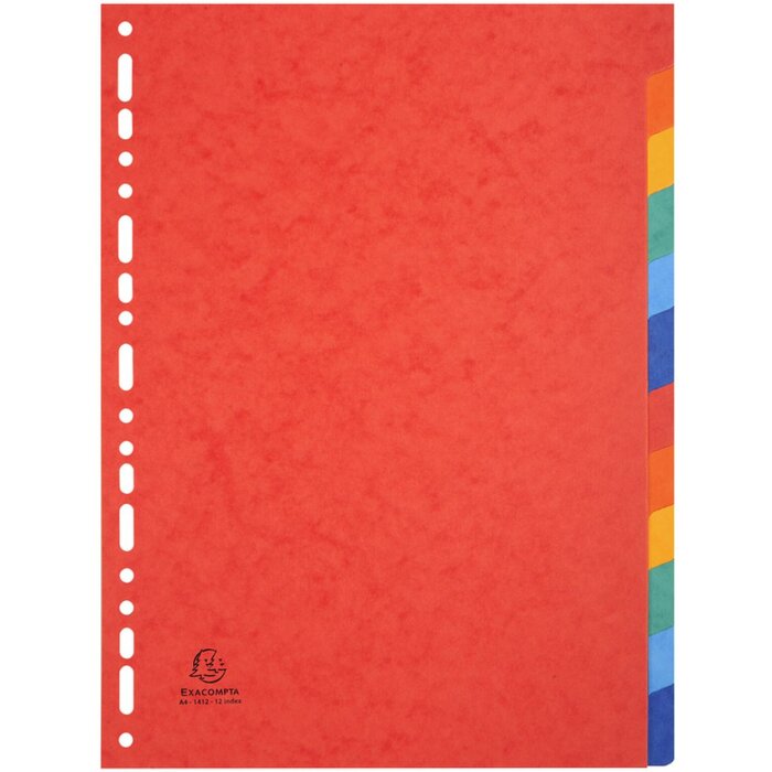 Intercalaire A4 Manila couleur 12 pcs.