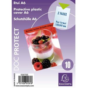 Paquet de 10 pochettes de protection simples en PVC lisse...
