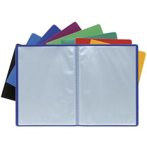 Dossier de présentation en PP souple 300µ avec 80 pochettes grainées, opaques, pour format A4 Couleurs assorties