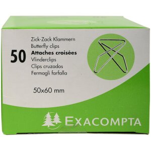 Agrafes zigzag Exacompta 50x60 mm 50 pièces