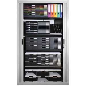 Coffret à tiroirs A4+ avec 5 tiroirs gris clair-noir