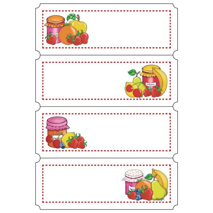 autocollants de fruits multicolores de la série vario