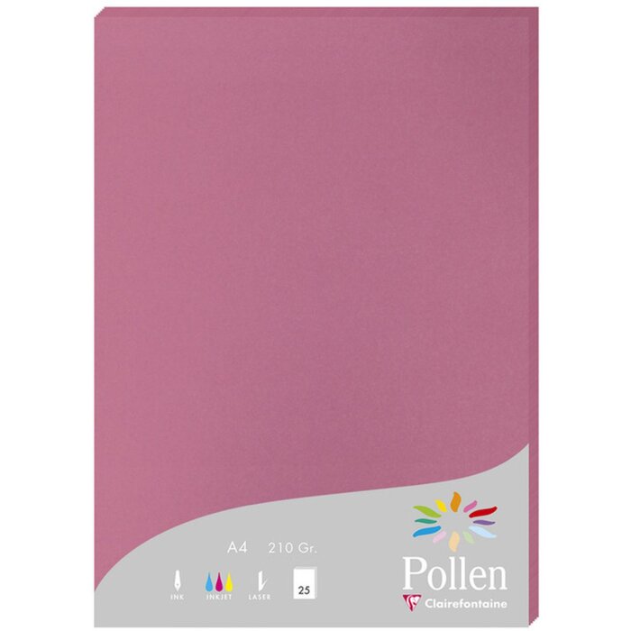 25 feuilles de papier Pollen, DIN A4, 210g rose hortensia