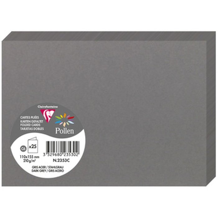 Carte C6 double 210g gris foncé