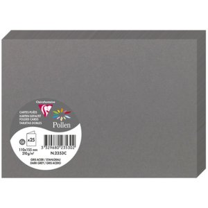 Carte C6 double 210g gris foncé