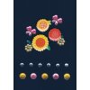 Stickers fleurs multicolores scintillantes de la série GLAM ROCKS